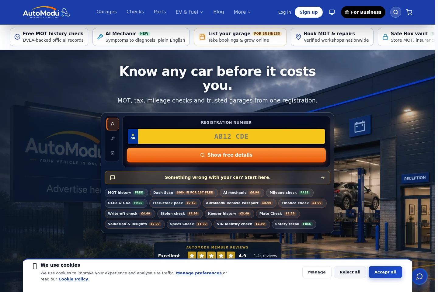 AutoModu public homepage